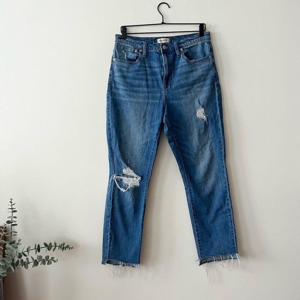 Madewell The High-Rise Slim Boyjean in Lita Wash: Step-Hem Edition